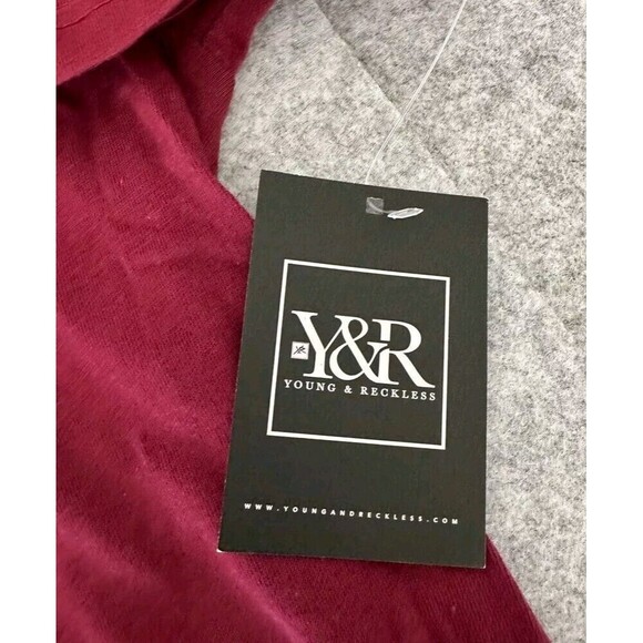 PacSun Young & Reckless Burgundy Red Graphic T-shirt 100% Cotton Sz Small NWT - Picture 6 of 6